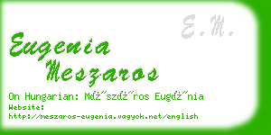 eugenia meszaros business card